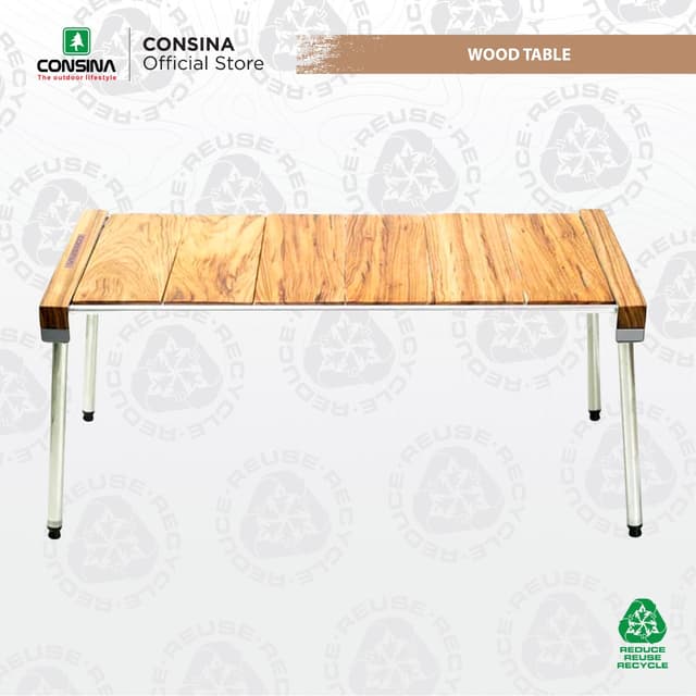 CONSINA Table CAMPING KAYU Folding Outdoor CAMPER VAN