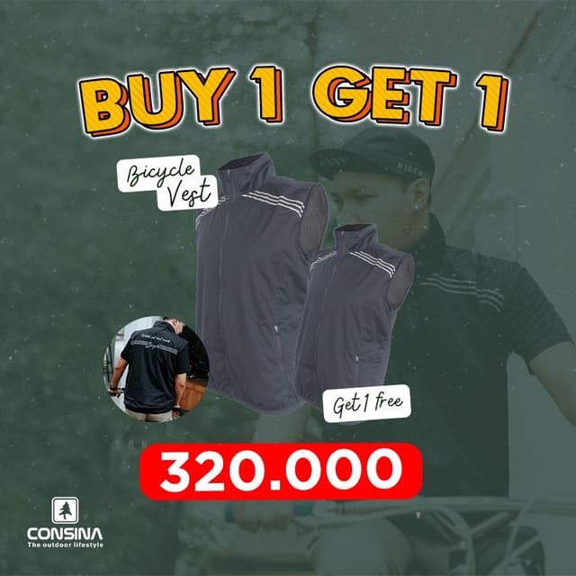 CONSINA BICYCLE VEST Vest SEPEDA BUY 1 GET 1
